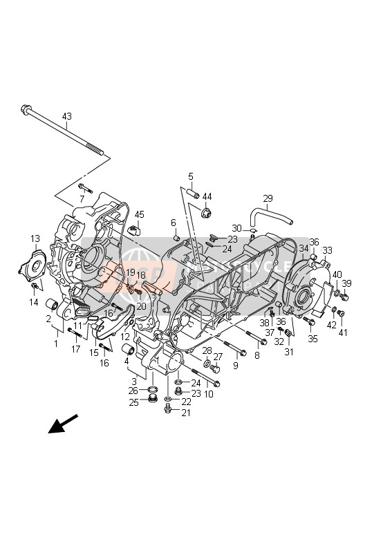 Suzuki AN400(A)(ZA) BURGMAN 2011 Crankcase (AN400A E19) for a 2011 Suzuki AN400(A)(ZA) BURGMAN